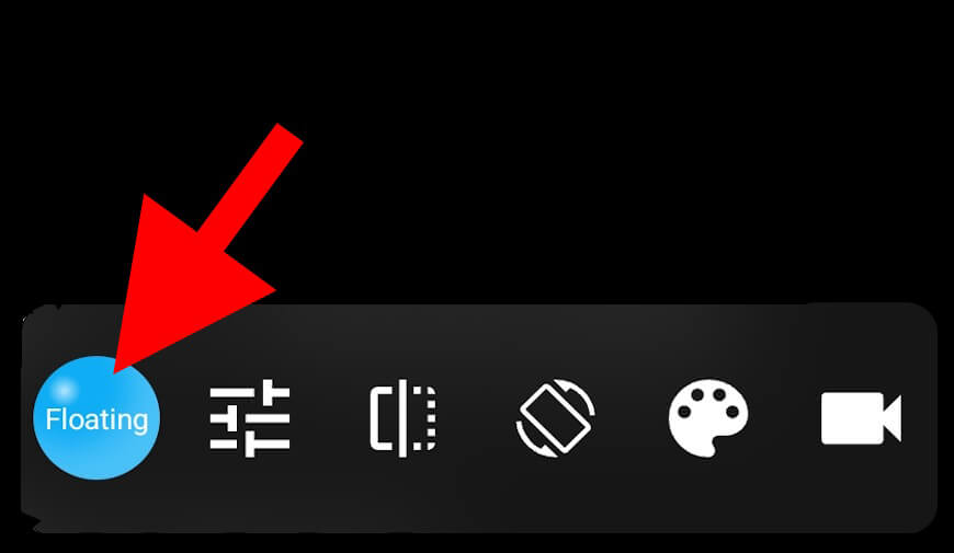 לחצן ה- Floating באפליקציית Floating Teleprompter